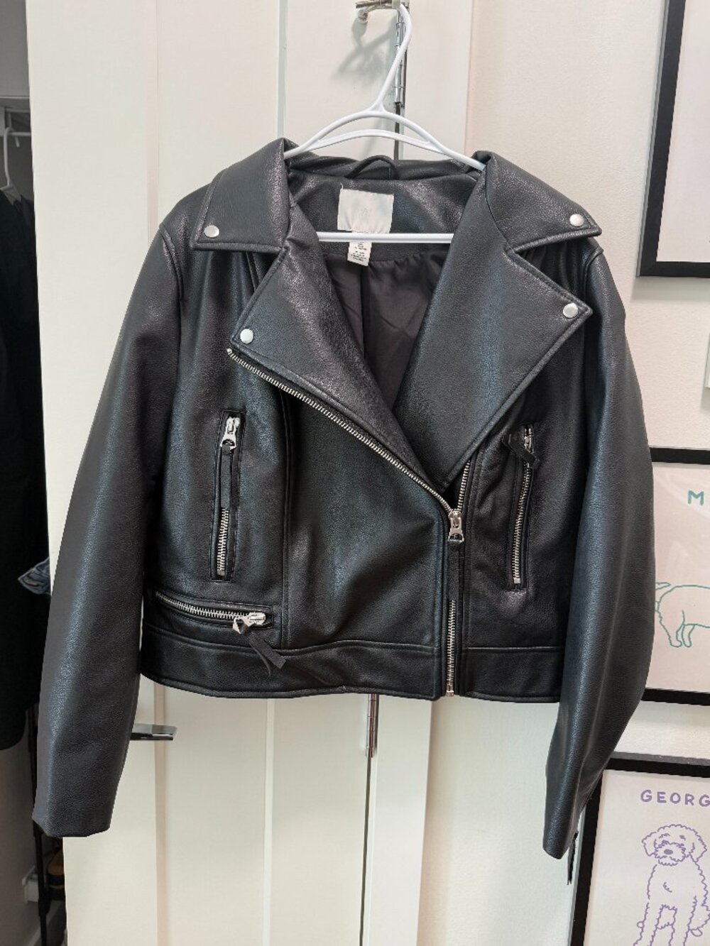 Black Faux Leather Biker Jacket